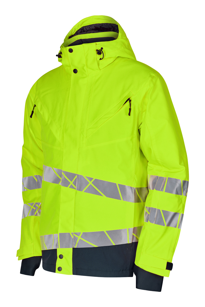 зеленая рабочая куртка боком