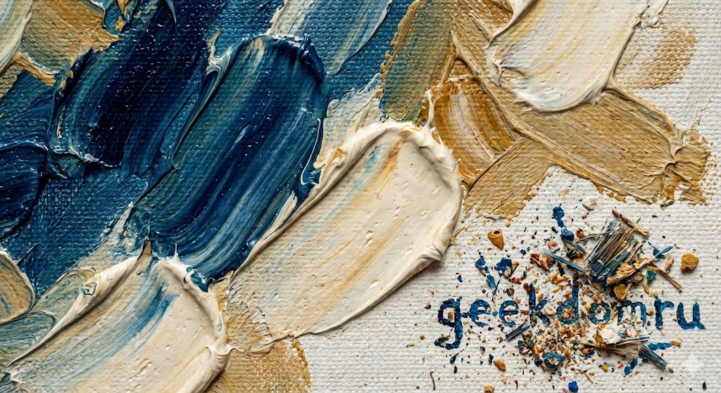 Фактура масляной живописи крупным планом.