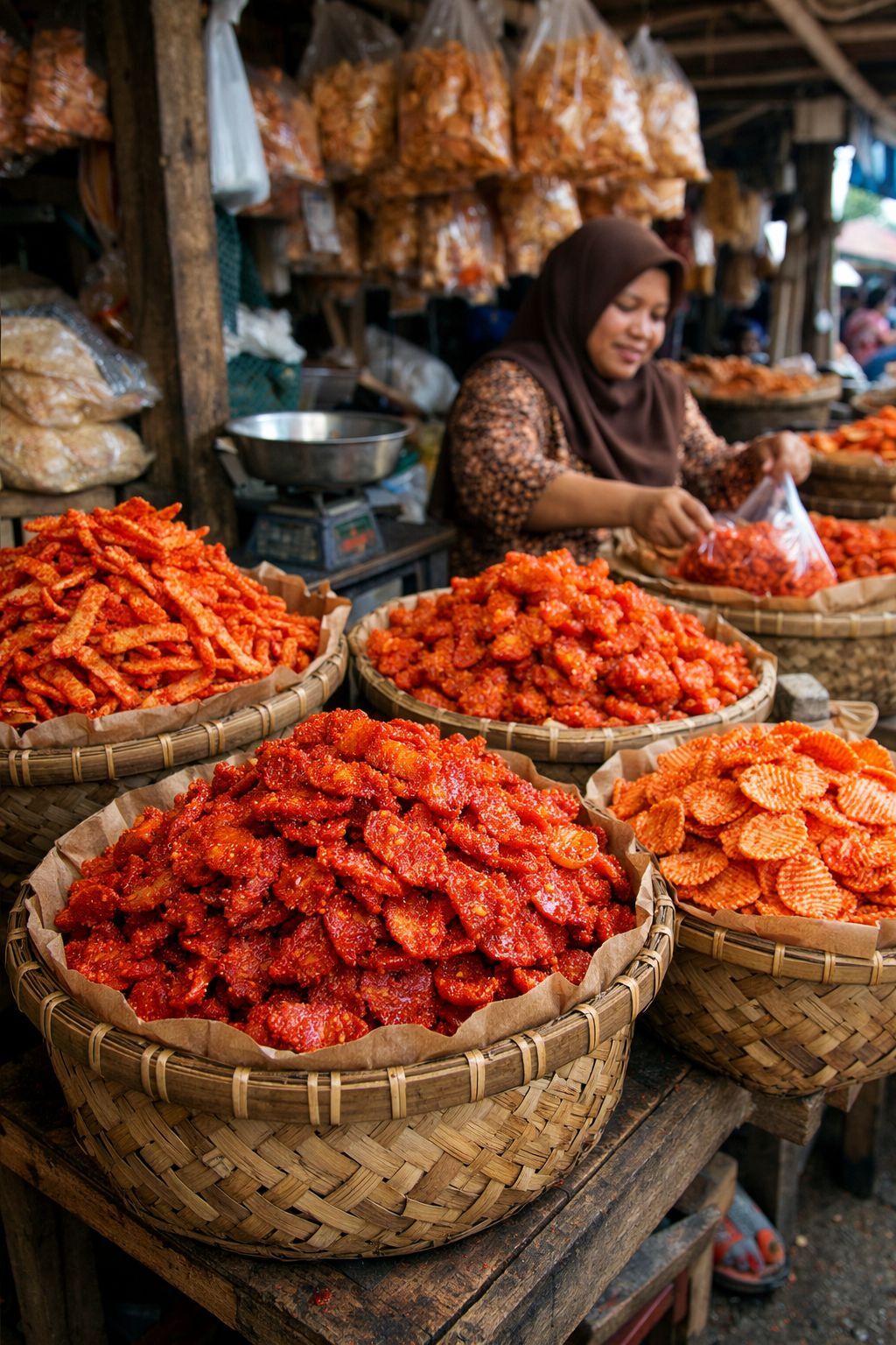 Kerupuk Sanjai khas Bukittinggi dari singkong dengan tekstur renyah dan varian rasa tradisional
