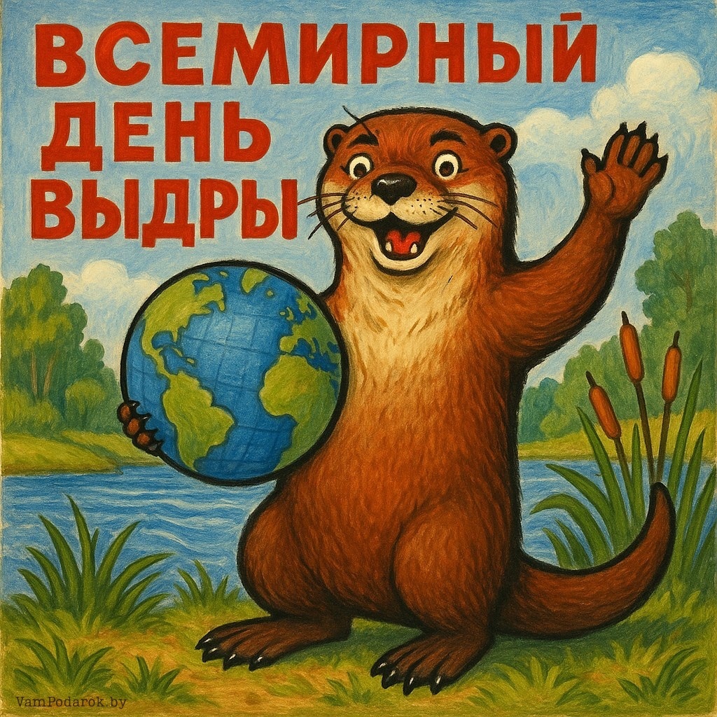 28 мая – Всемирный день выдры - открытка