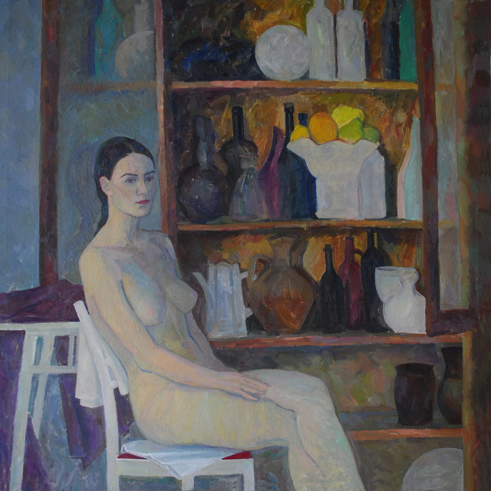 Nude with bottles