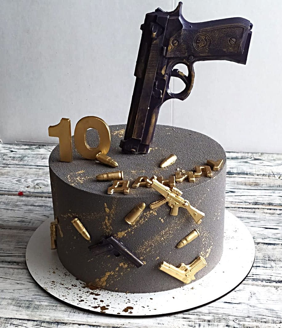 Как сделать торт пистолет