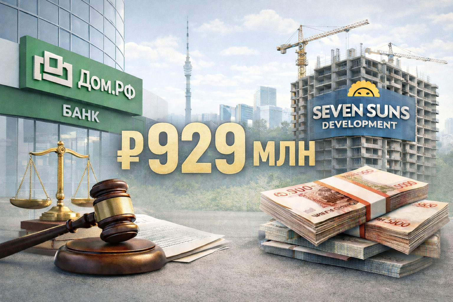 Иск Банка Дом.РФ к структурам Seven Suns Development на ₽929 млн — судебный спор по проектному финансированию жилых комплексов
