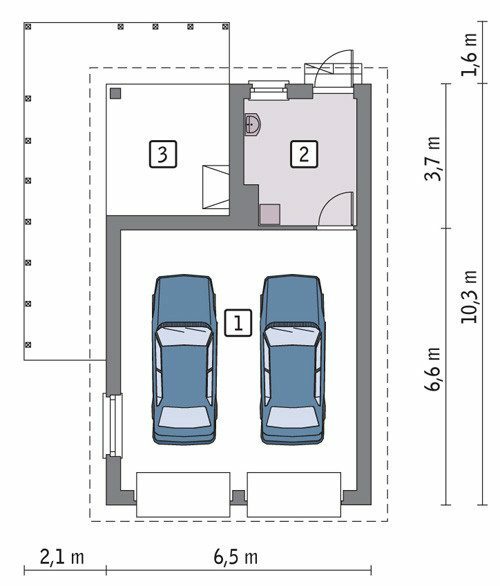 План гаража 7 Площадь: 72м² Размер: 6х7 м