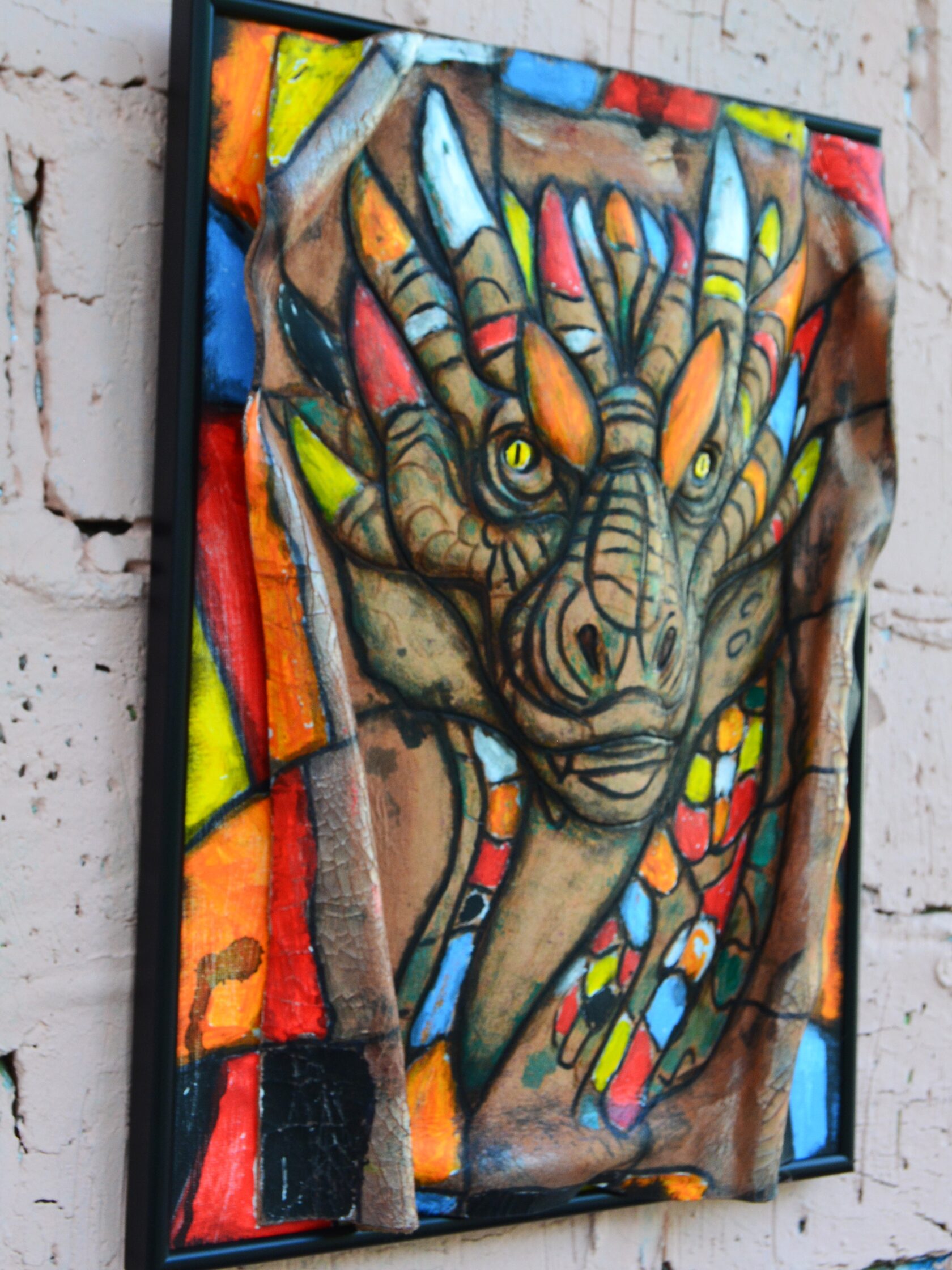 Картина из фактурной кожи мультисенсорная А.МузылевЪ &quot;Гранж Авангард 4&quot;