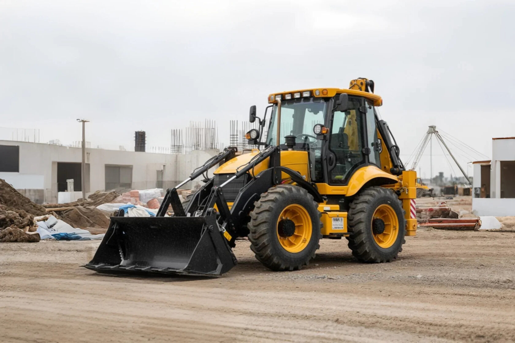 Экскаватор на стройке