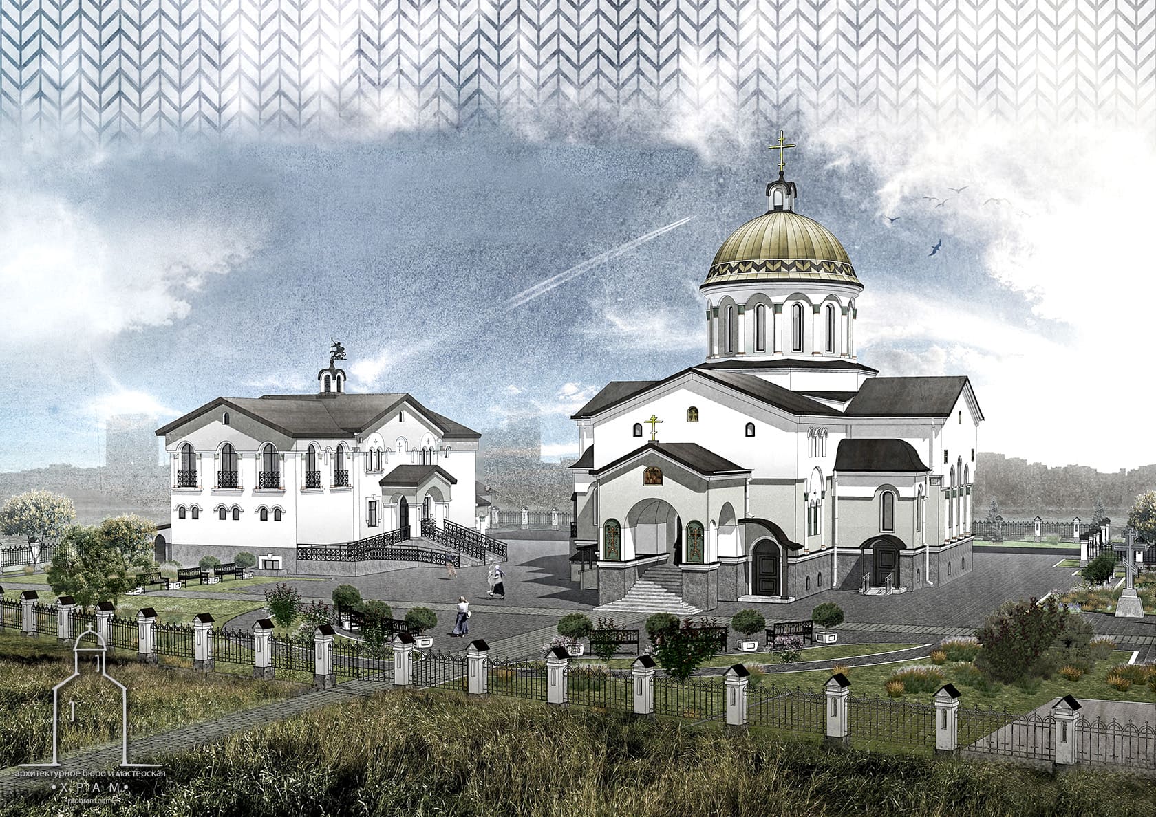 church architecture, church center, orthodox church project, sacred architecture, byzantine church project