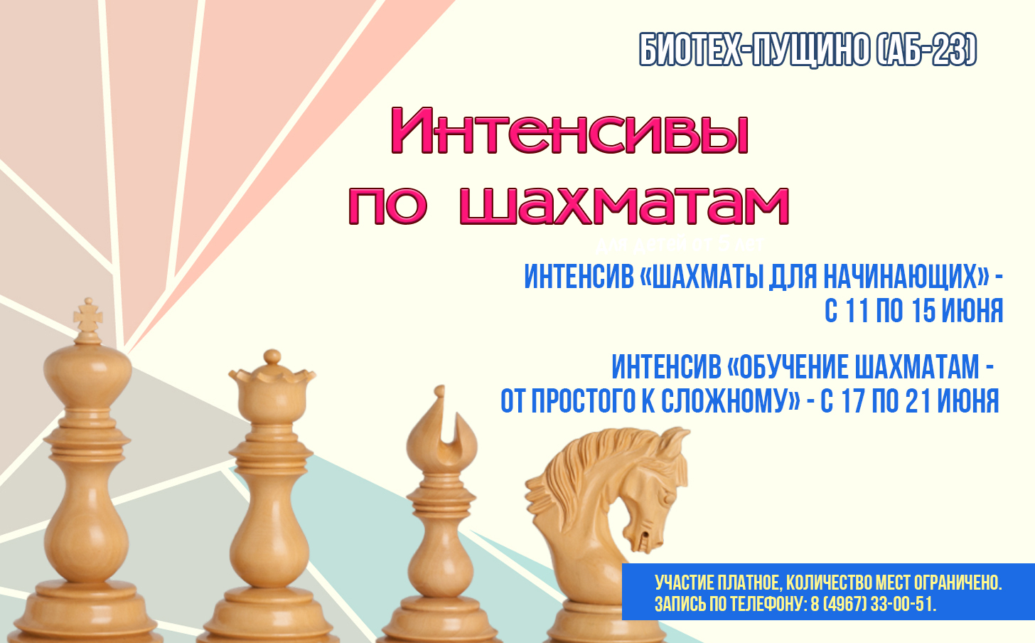 В «БиоТех-Пущино» стартовали два интенсива по шахматам