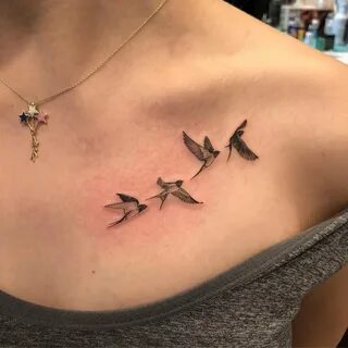 Тату (татуировка) Птицы на шее: значение и эскизы женские и мужские