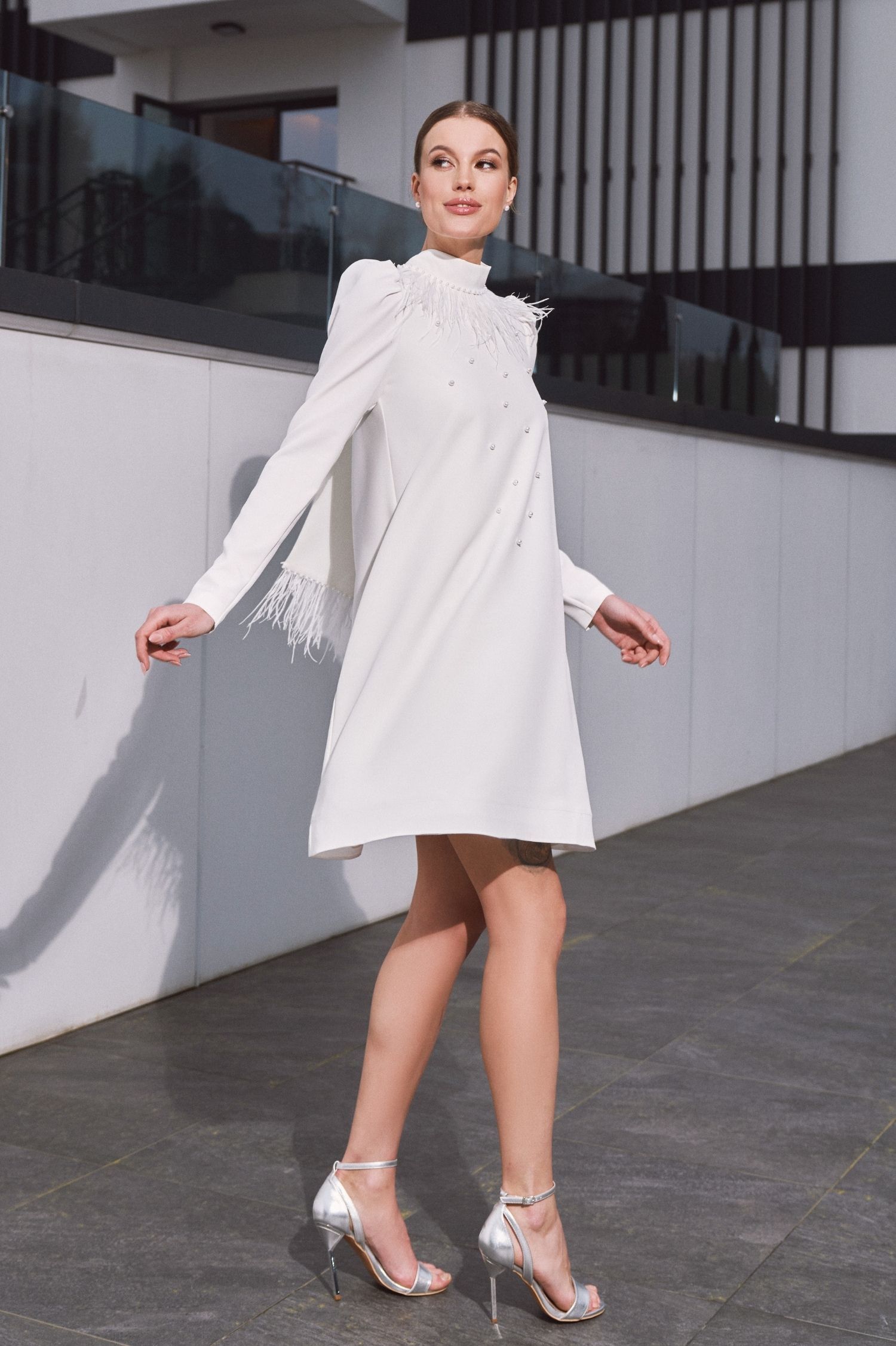 Свободное свадебное платье-миди MIRANDA