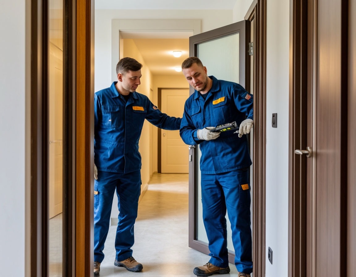 Профессиональный монтаж двери в коттедже в Москве и Московской области бригадой мастеров