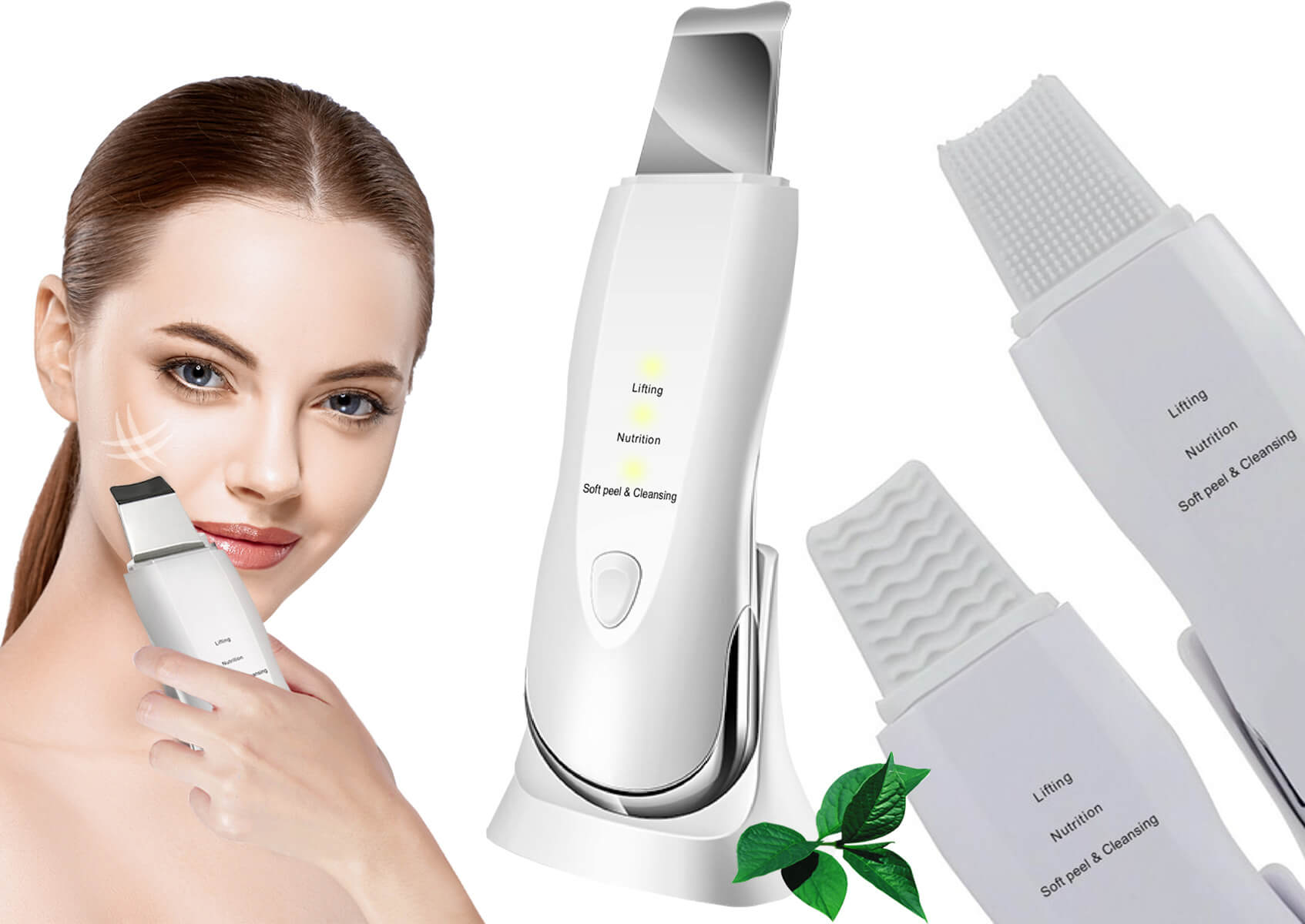 Многофункциональный ультразвуковой скрабер Expert PROFF (8 в 1) с брашингом