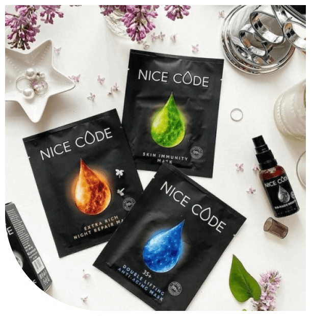 Nice code тканевые маски, спрей Nice code, Nice code Greenway