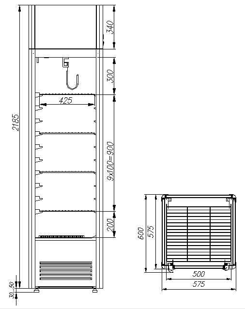 Шкаф Polus / Полюс CARBOMA D4 PRO С ВЫСОКИМ УРОВНЕМ КОНТРОЛЯ ВЛАЖНОСТИ D4 VM 400 HHC 0102 чертёж