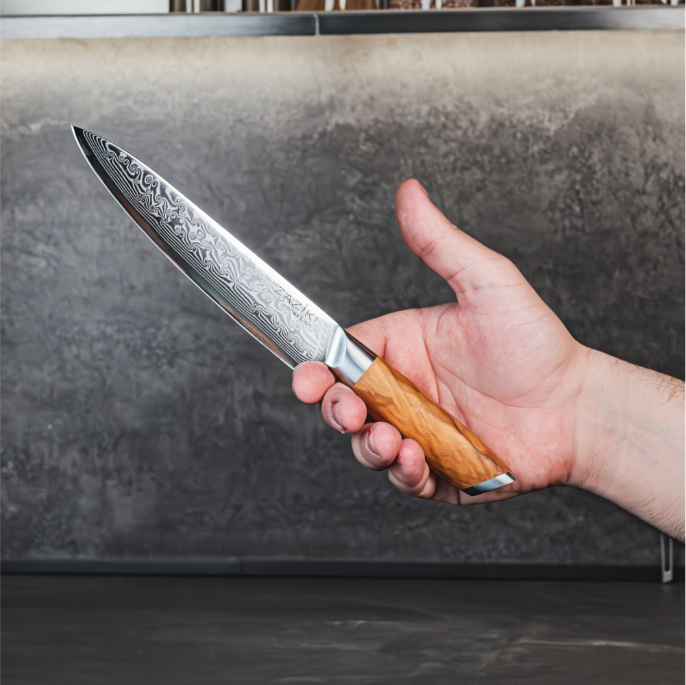 Купить набор кухонных ножей из дамасской стали | ZAZIKI Damascus