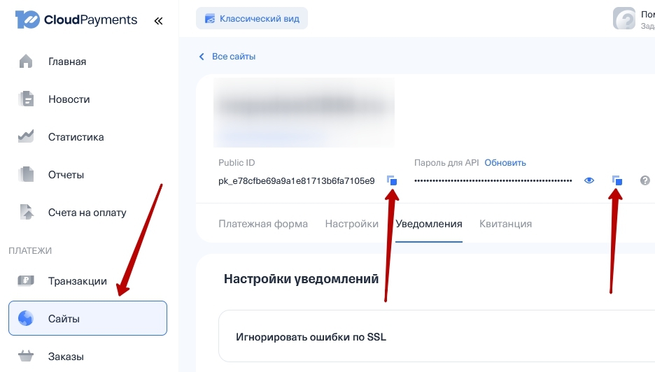 Инструкция по интеграции приема платежей CloudPayments impulseCRM