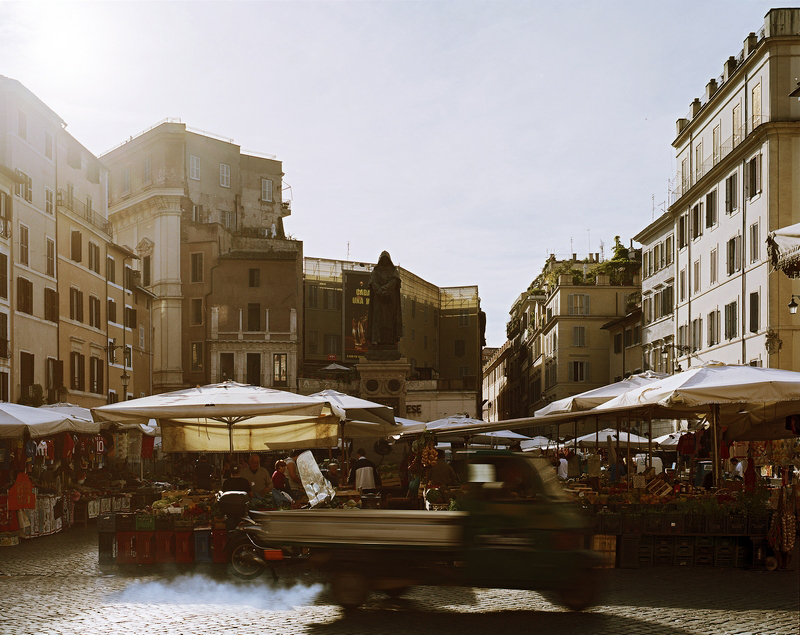 Campo de' Fiori. Rome. 2006. Color Negative 4×5 inch.
