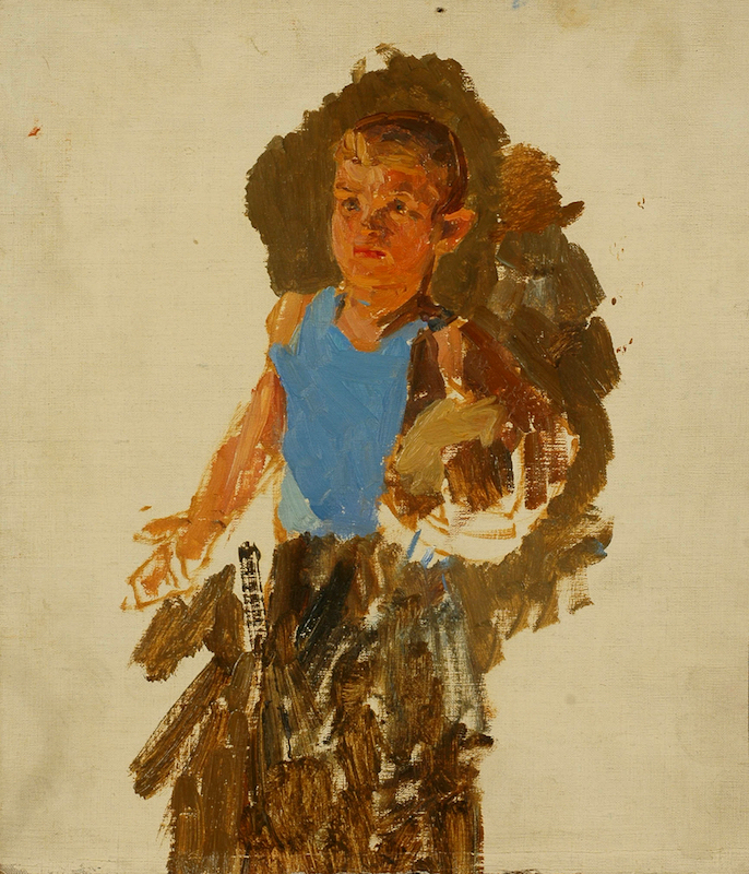 Решетников Ф.П. Мальчик с футбольным мячом. Этюд к картине «Переэкзаменовка». 1969