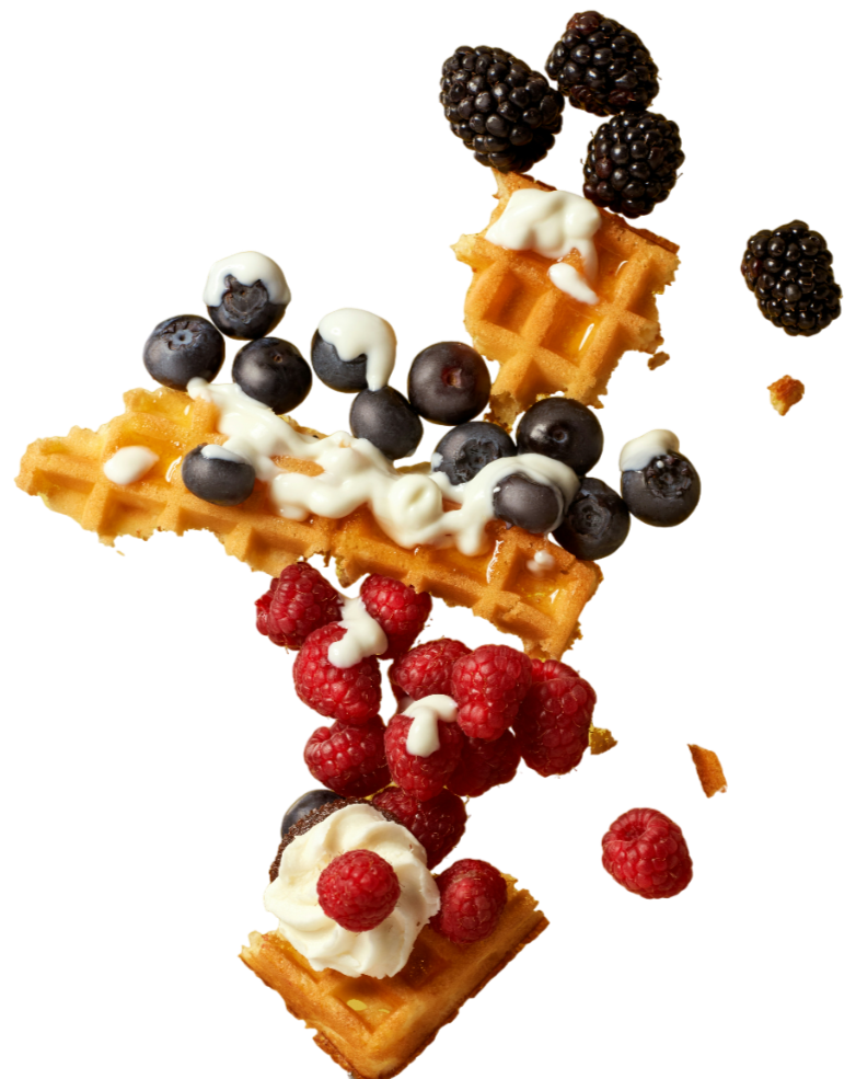 ПП-десерт, вафли с ягодами