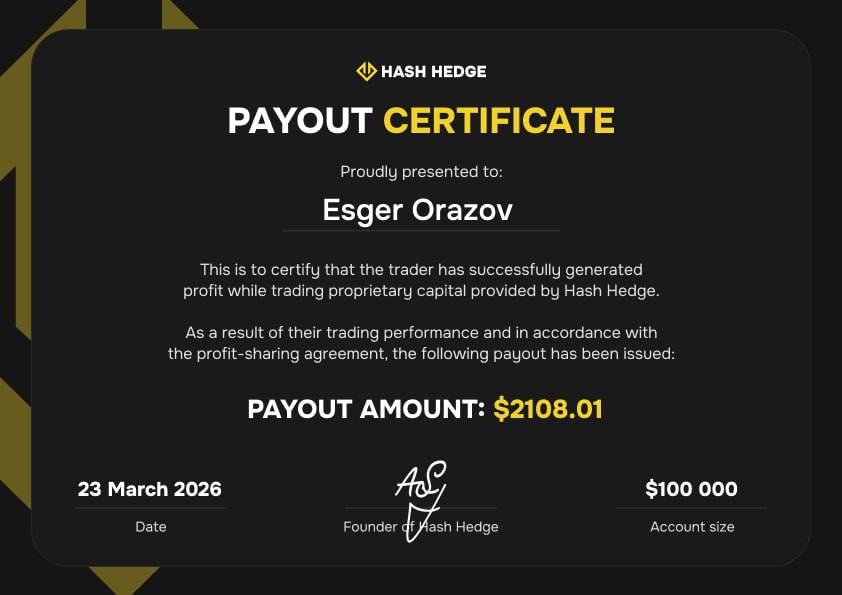 Сертификат выплаты участника Hash Hedge