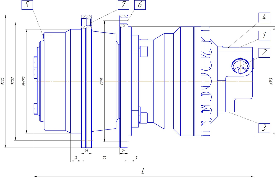 Габаритные и присоединительные размеры ГМК.300