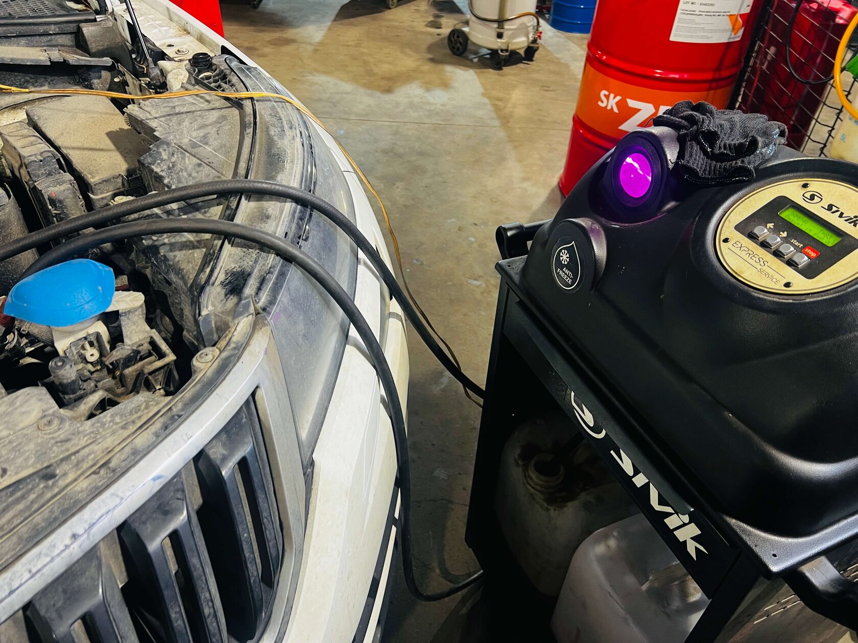 Заменили антифриз установкой на Skoda Kodiaq