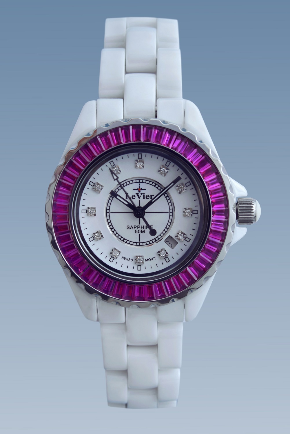 Купить женские керамические часы LeVier L 7514 L Wh/Red