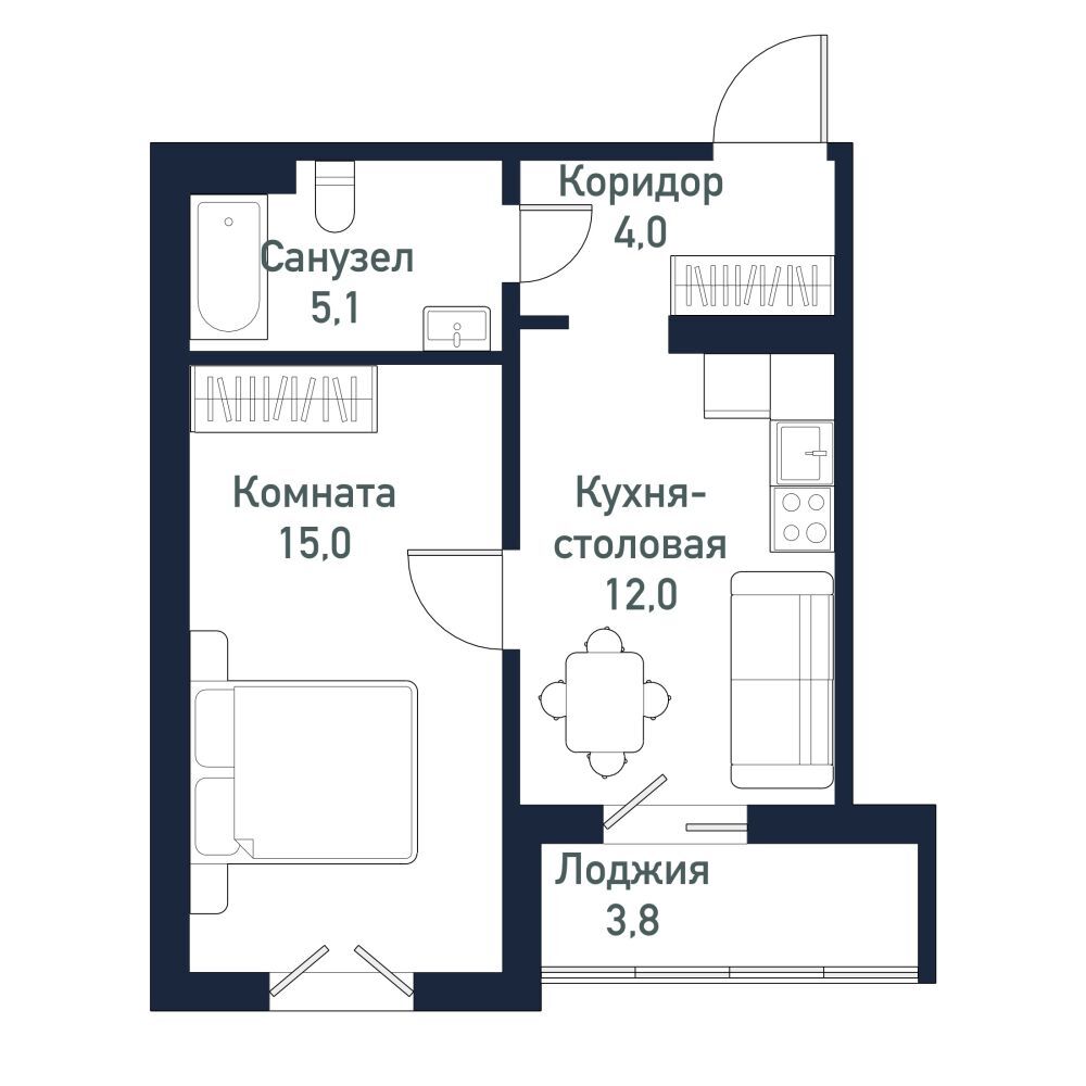 Планировка квартиры с мебелью