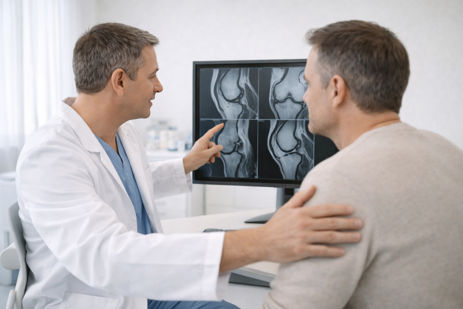 Почему не откладывать лечение сустава: врач спокойно обсуждает с пациентом МРТ и план действий