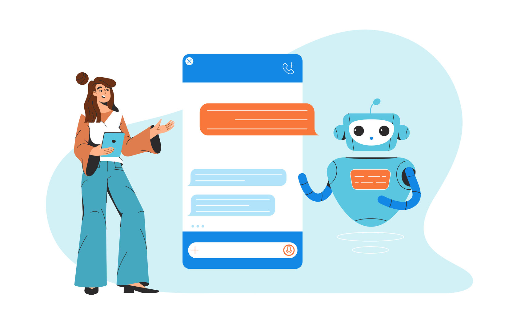 Robot performing an automatic service