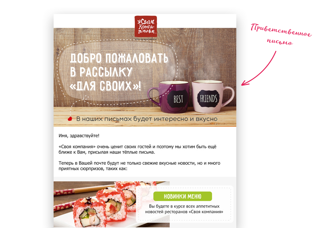 Email-маркетинг для ресторана и службы доставки еды «Своя Компания», Inbox  Marketing — агентство CRM- и email-маркетинга