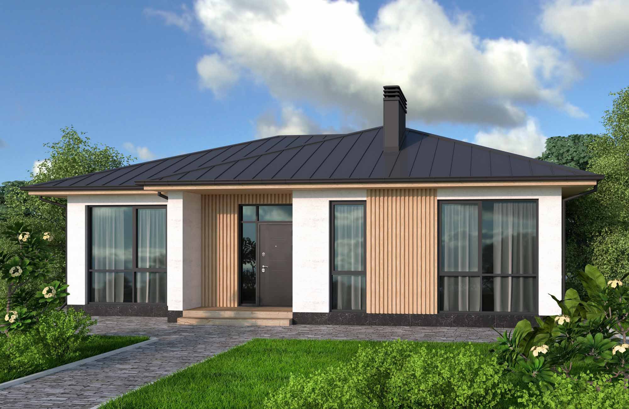 Проект одноэтажного дома ART HOUSE 121, 121 м²