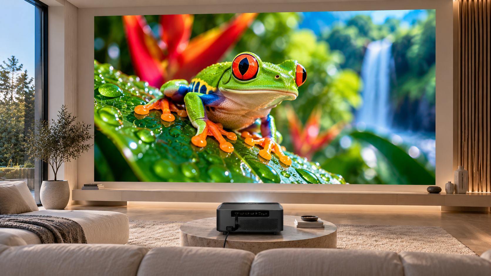 Яркость 2200 ANSI у проектора CAIWEI LED-444Q4K
