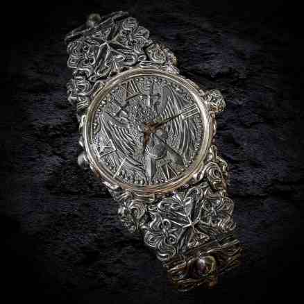 массивные часы из серебра, дорогие мужские часы, серебряные часы для мужчин.