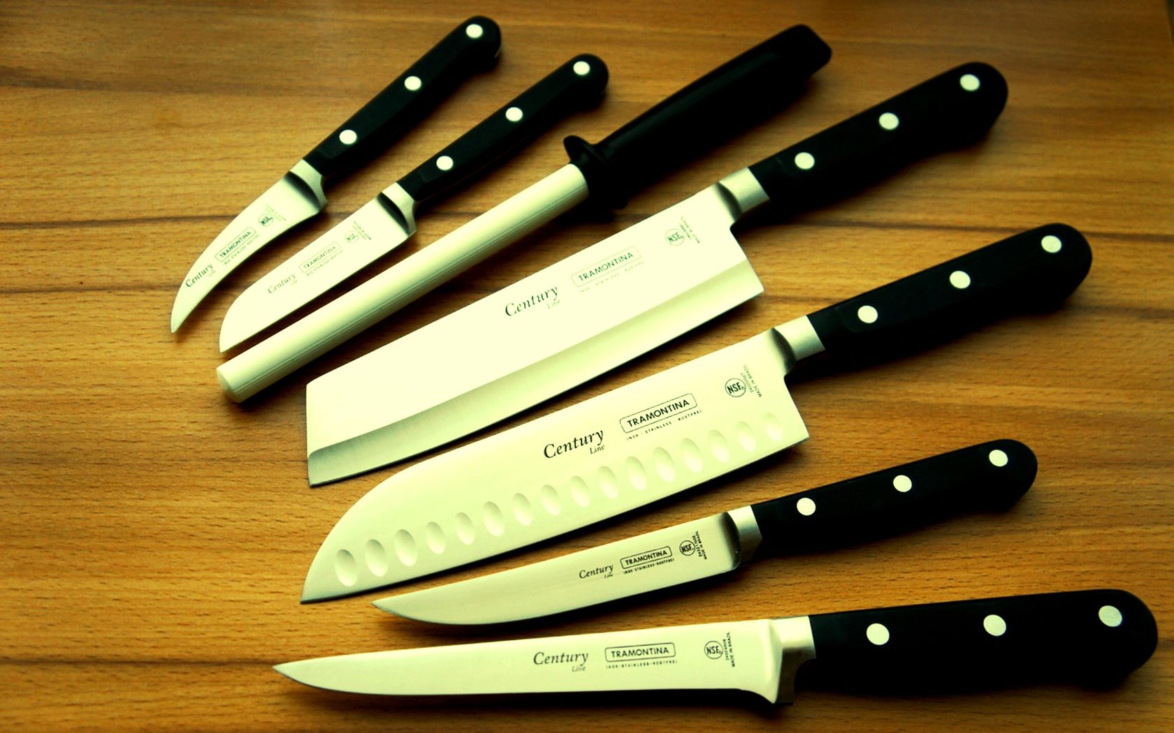 Хороший набор кухонных ножей. Ножи Трамонтина Центури. Tramontina Century 24020/005. Tramontina Century набор. Наборы кухонных ножей Трамонтина.