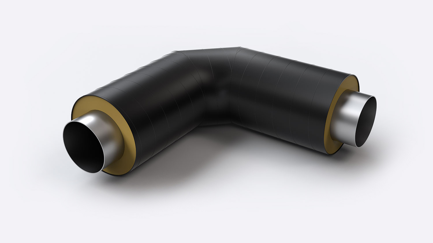 Отвод с теплоизоляцией из пенополиуретана в защитной металлополимерной ...