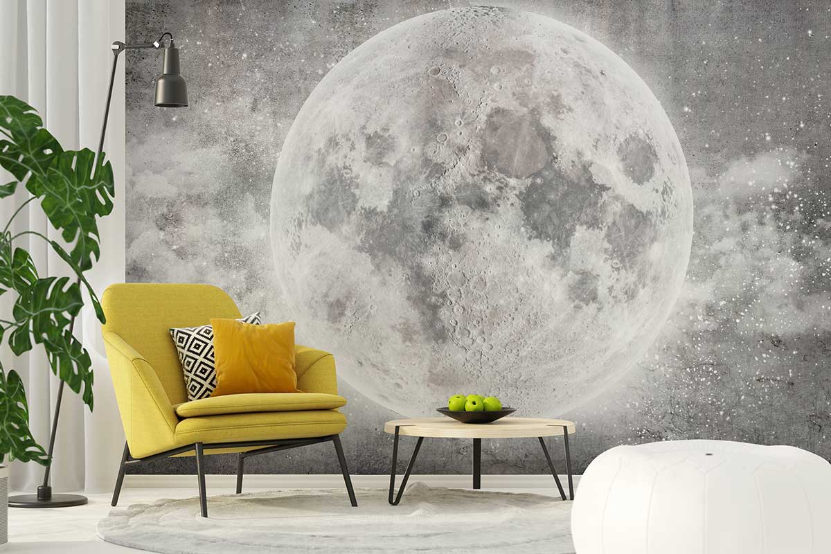 Обои космос Полная луна ✰ Интернет-магазин дизайнерских обоев Dress-wall