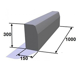 Бордюр, дорожный бордюр на1000х300х150, бордюр дорожный,