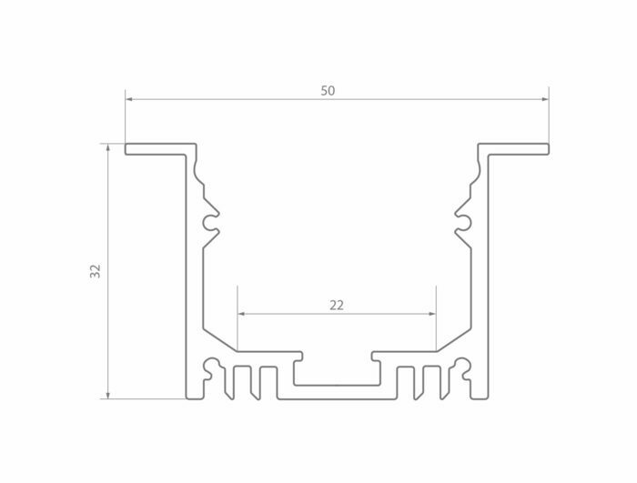 Профиль врезной с двухсторонней подсветкой kb 94