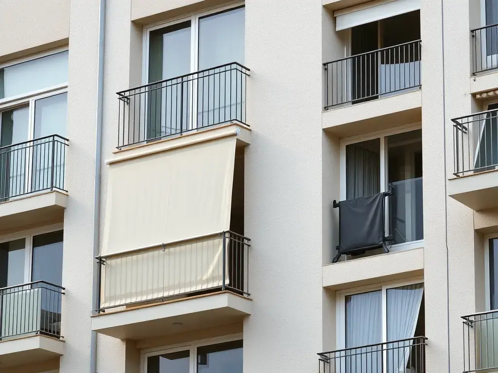 Beige Privacy screens on balcony
