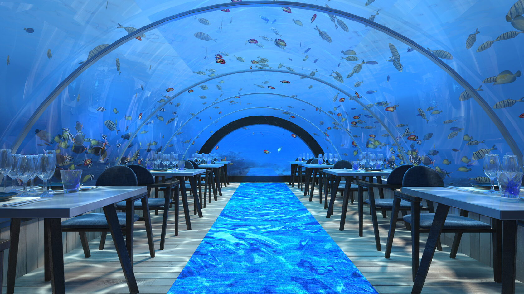 Ресторан под водой на мальдивах