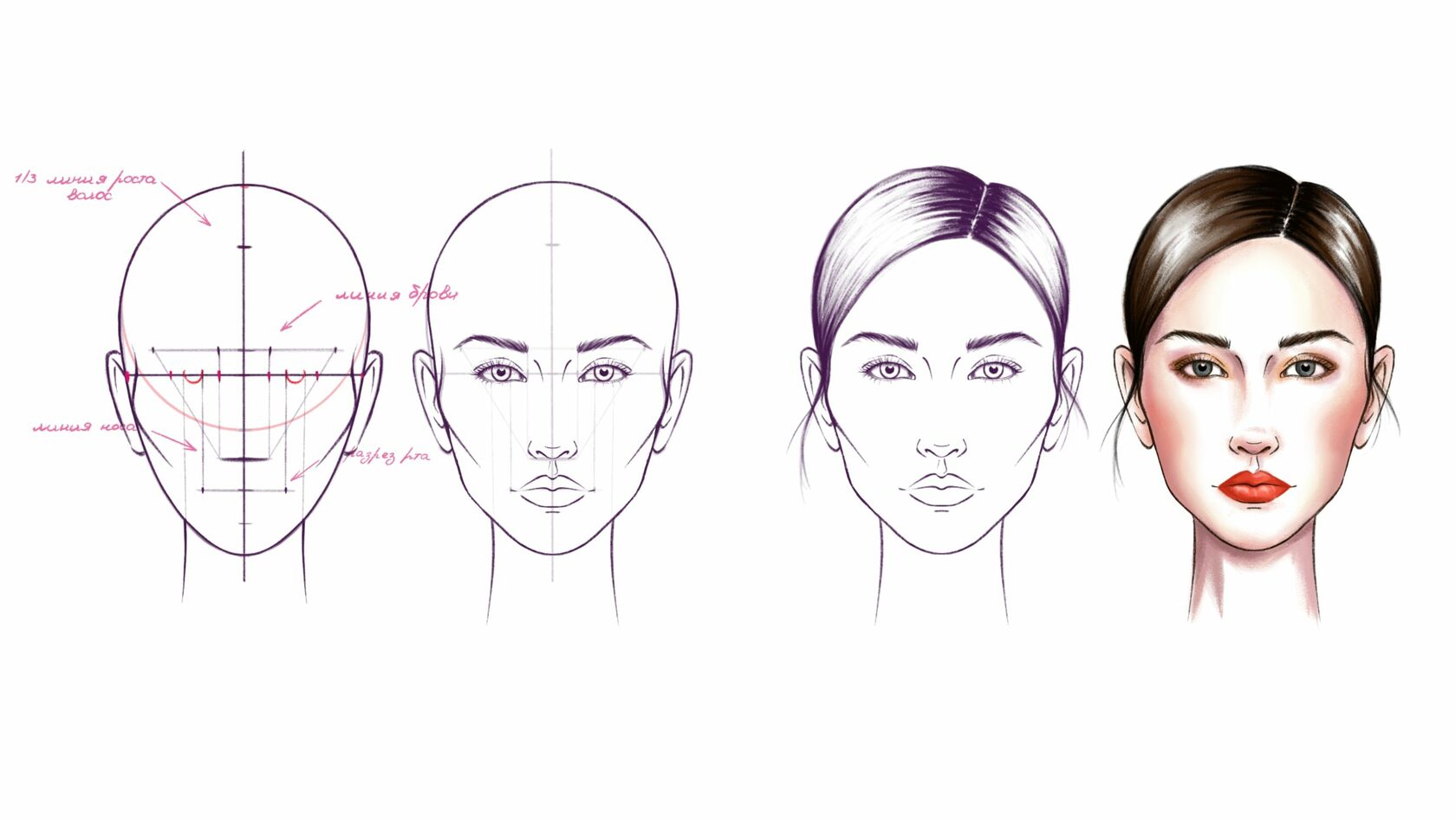 How to draw a female face in 8 steps | RapidFireArt