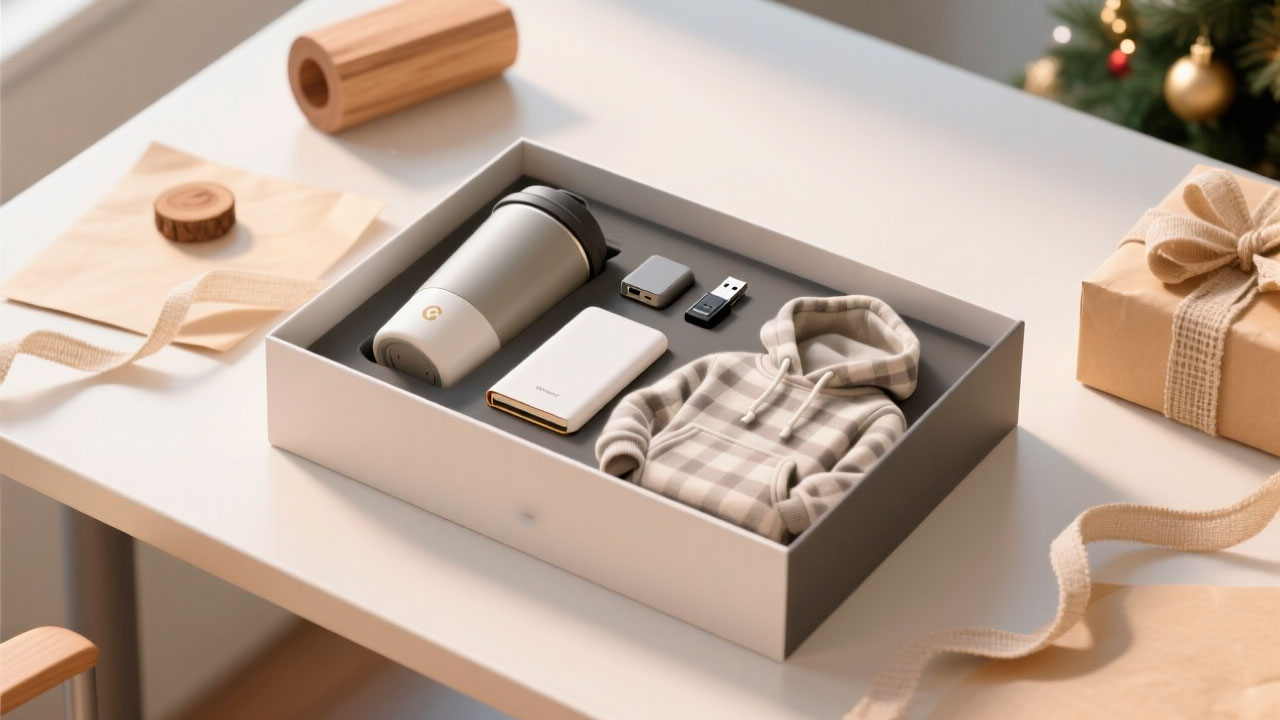 Капсульный набор сувениров: кружка, блокнот, плед, фирменная упаковка