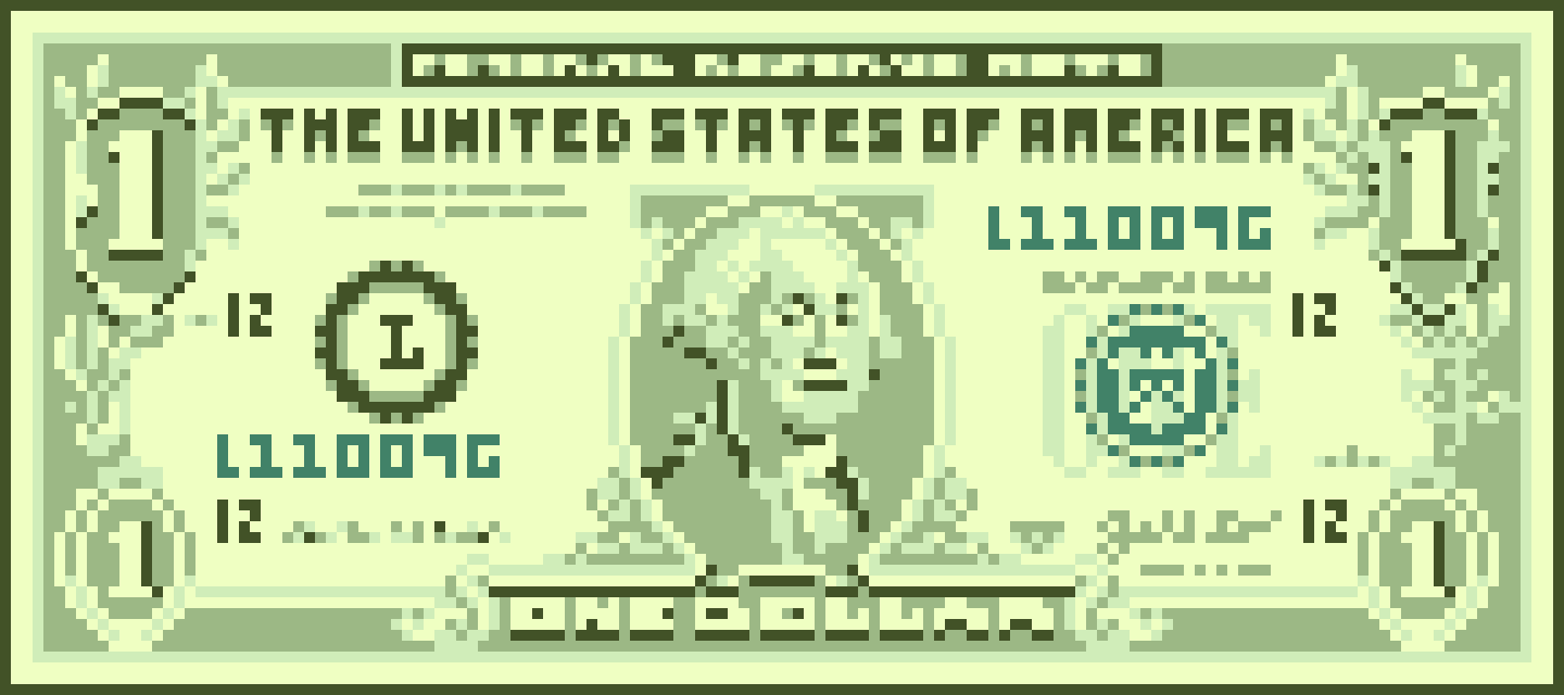 Доллар пиксель арт