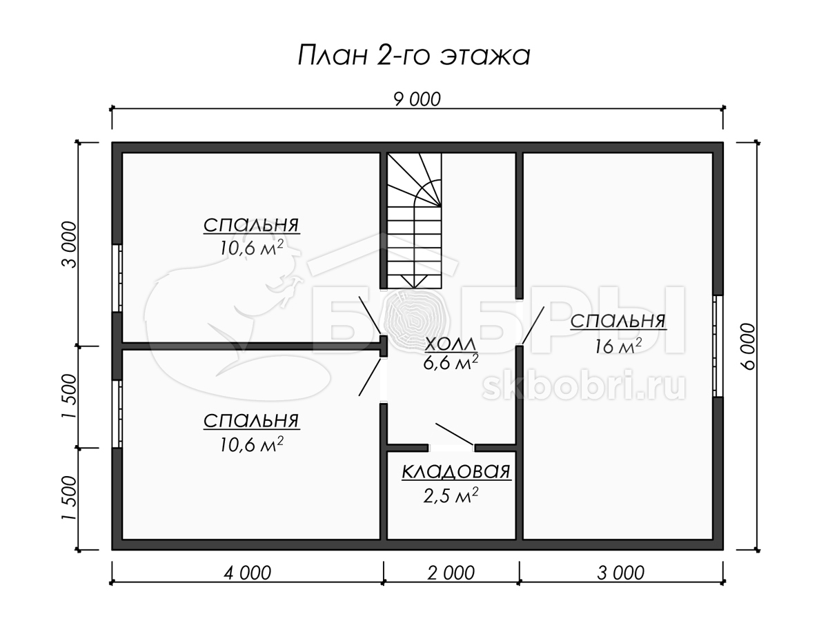 План брусового дома 6х4