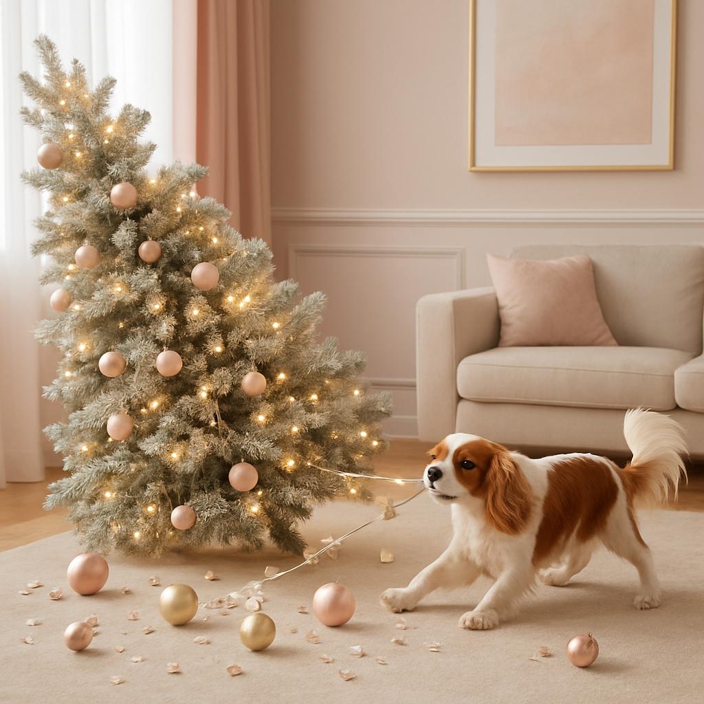 Как защитить елку от домашних питомцев