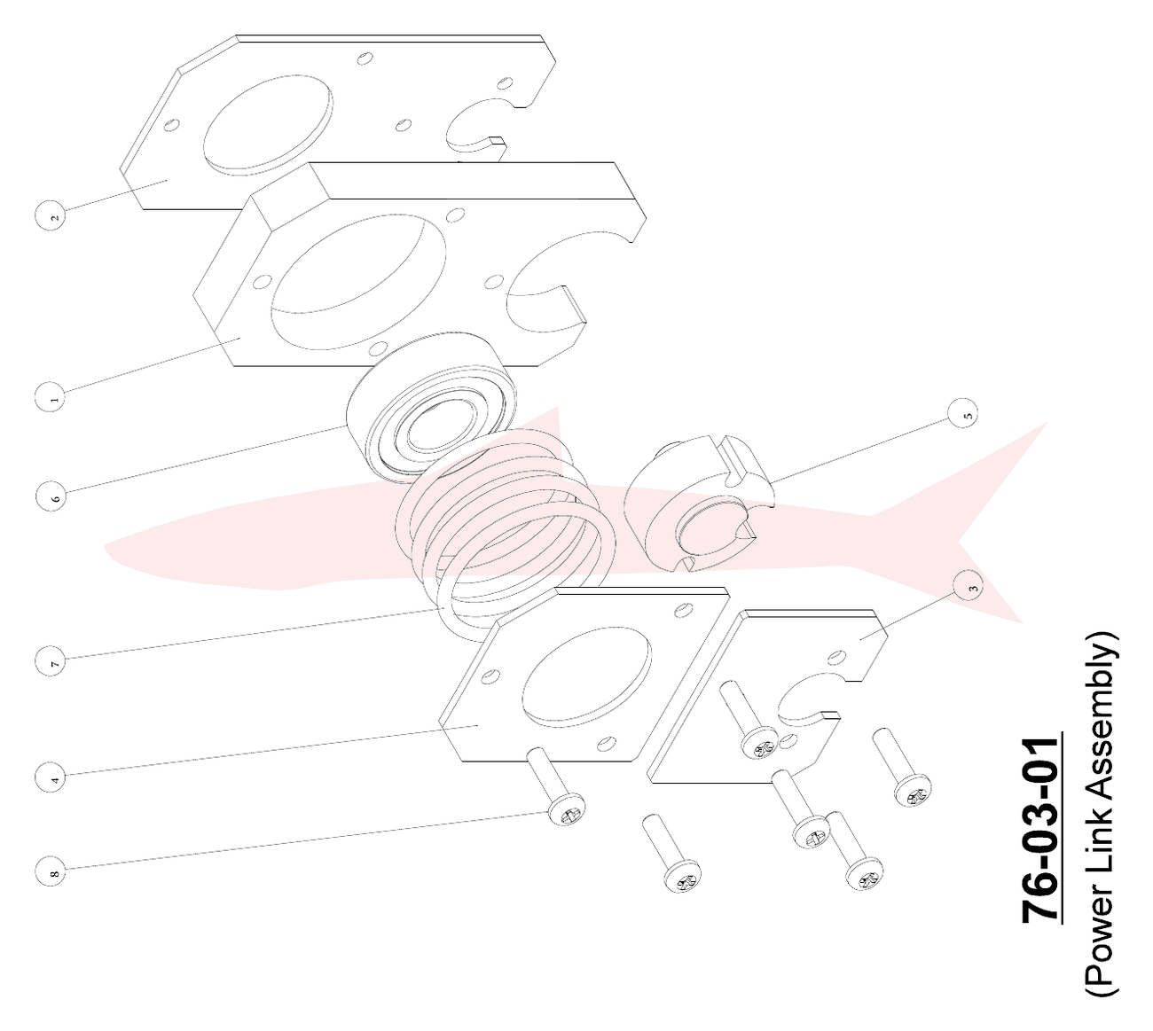 Morgana DigiCreaser 76-03-01 Power Link Assembly — схема деталей