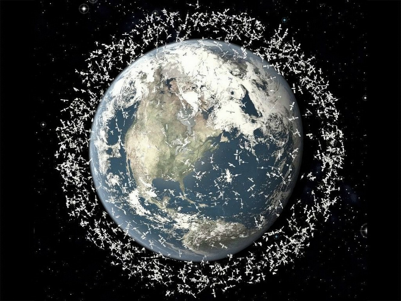 Рисунок космический мусор вокруг земли