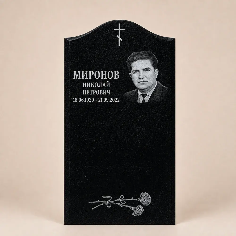 Оформление памятника 100×50 см — работа мастерской № 250