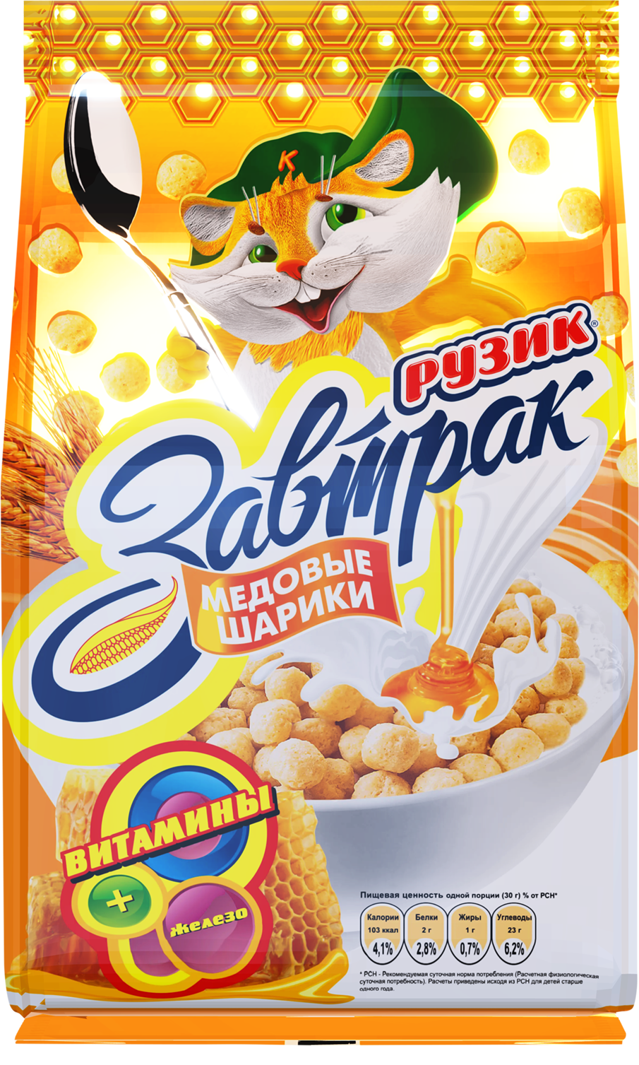 готовые завтраки кукурузные шарики Рузик